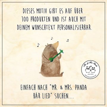 Mr. & Mrs. Panda Kosmetikspiegel Bär Lied - Grau Pastell - Geschenk, Schminkspiegel, Handtasche, silbe (1-St), Fröhlich & praktisch