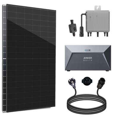 enprovesolar Solaranlage 860W Balkonkraftwerk Set inkl. 2x430W Bifaziale Solarmodule, Monokristallin, (mit relais und 10m Schukostecker), Anker SOLIX E1600 Solarspeicher, Deye 800W WIFI Wechselrichter