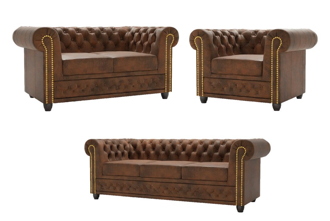 S-Style Möbel Polstergarnitur Chesterfield Anton mit günstig online kaufen