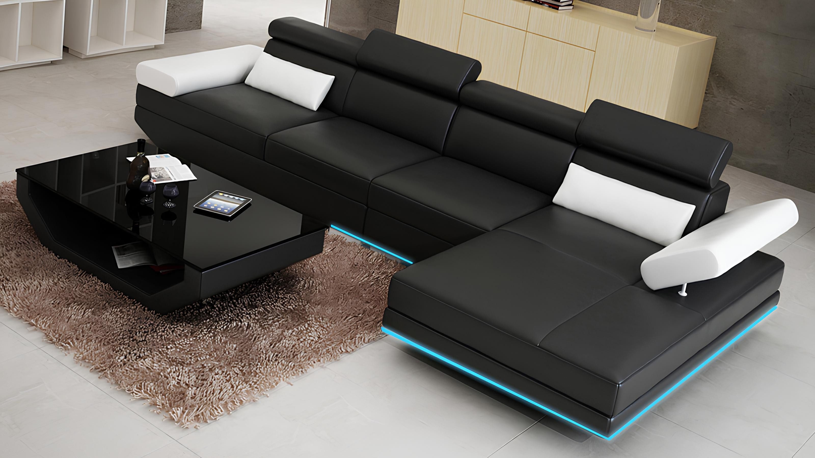 JVmoebel Sofa Ledersofa K5009C in modernem Design mit hohem Sitzkomfort, Made in Europa