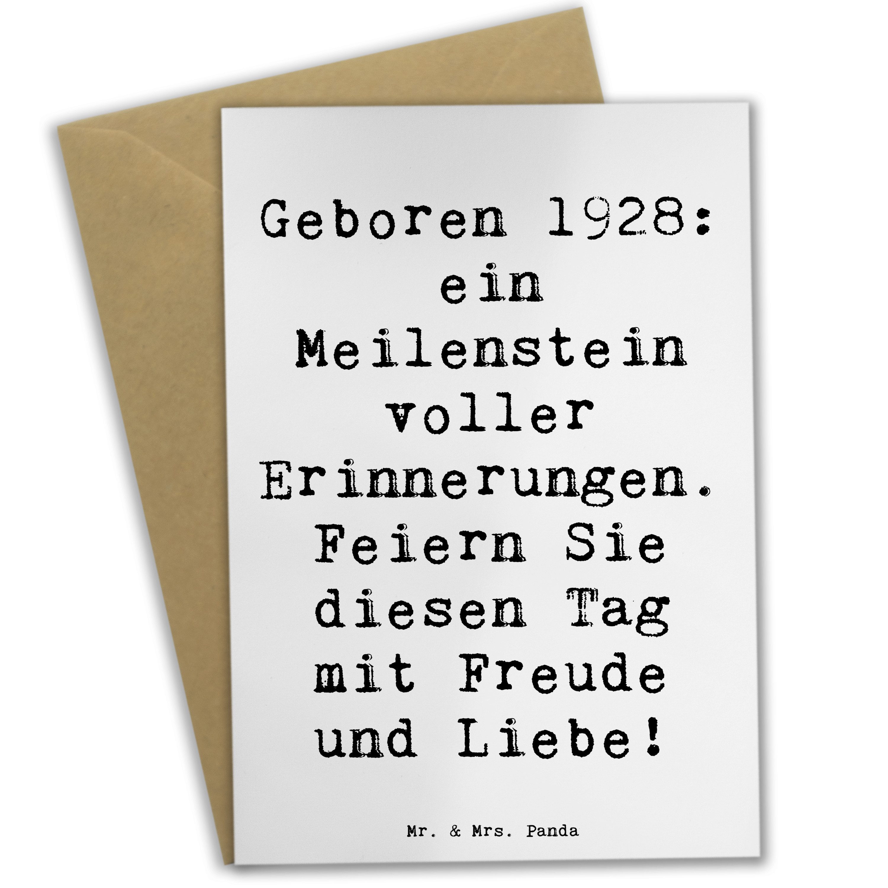 Grußkarte Spruch 1928 Geburtstag - Weiß - Geschenk, Feiern 1928, Hochzeitskarte