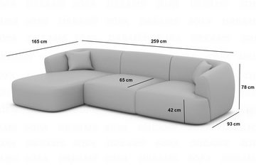 Sofa Dreams Ecksofa Polster Couch Ecksofa Stoffsofa Tabarca L Form kurz Stoffcouch, Loungesofa