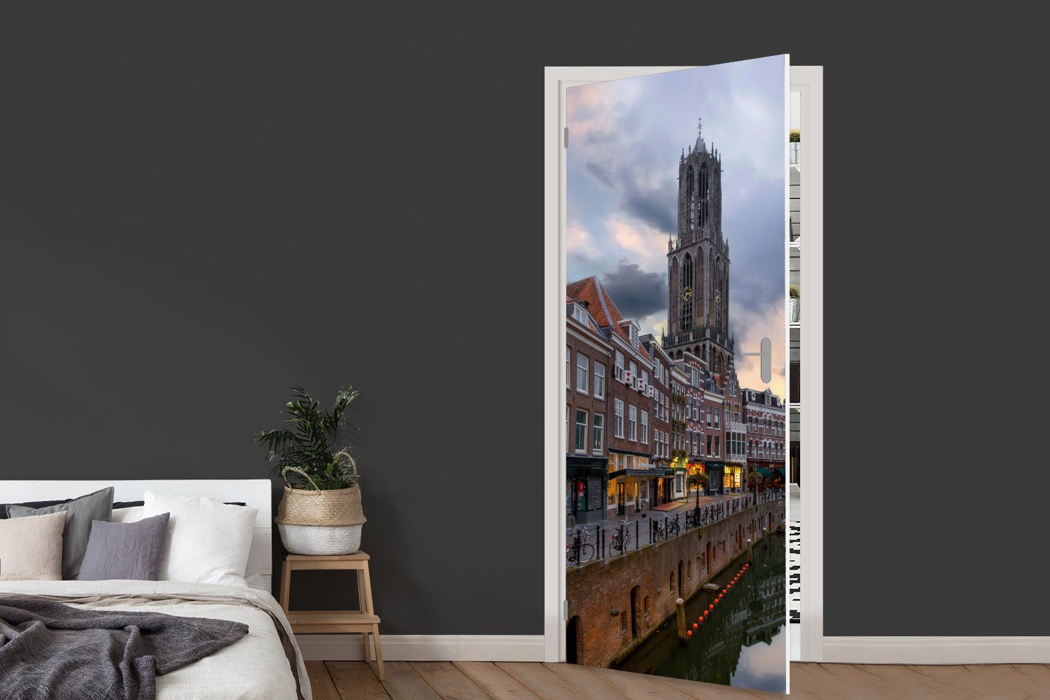 Luft, Türaufkleber, für MuchoWow bedruckt, - Türtapete 75x205 cm (1 - Matt, Wasser Fototapete Utrecht Tür, St),