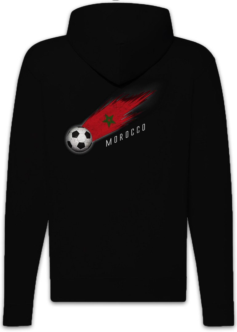 Urban Backwoods Sweatjacke Morocco Football Comet I Zipper Hoodie Marokko Marokkanisch (1-tlg) Marokkanische Fahne Moroccan Fußball