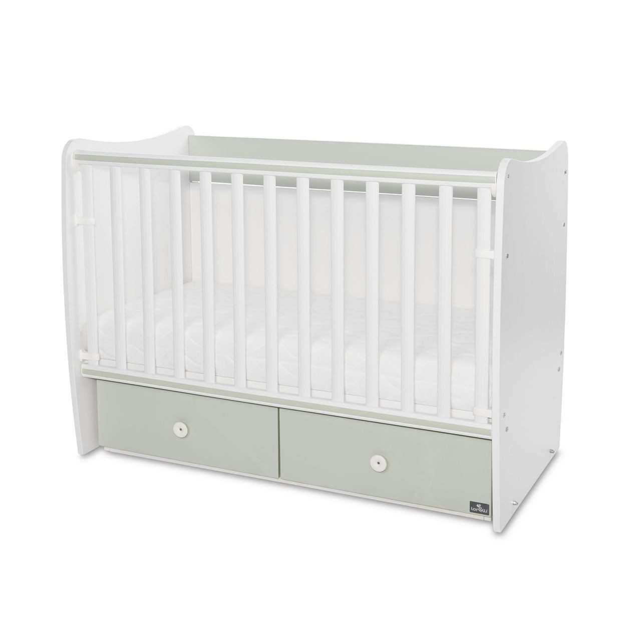 Lorelli Komplettbett MATRIX NEW 120 x 60 cm, 120 x 60 cm, Schaukelfunktion, 2 Schubladen, 2 Ebenen, Schlupfsprossen