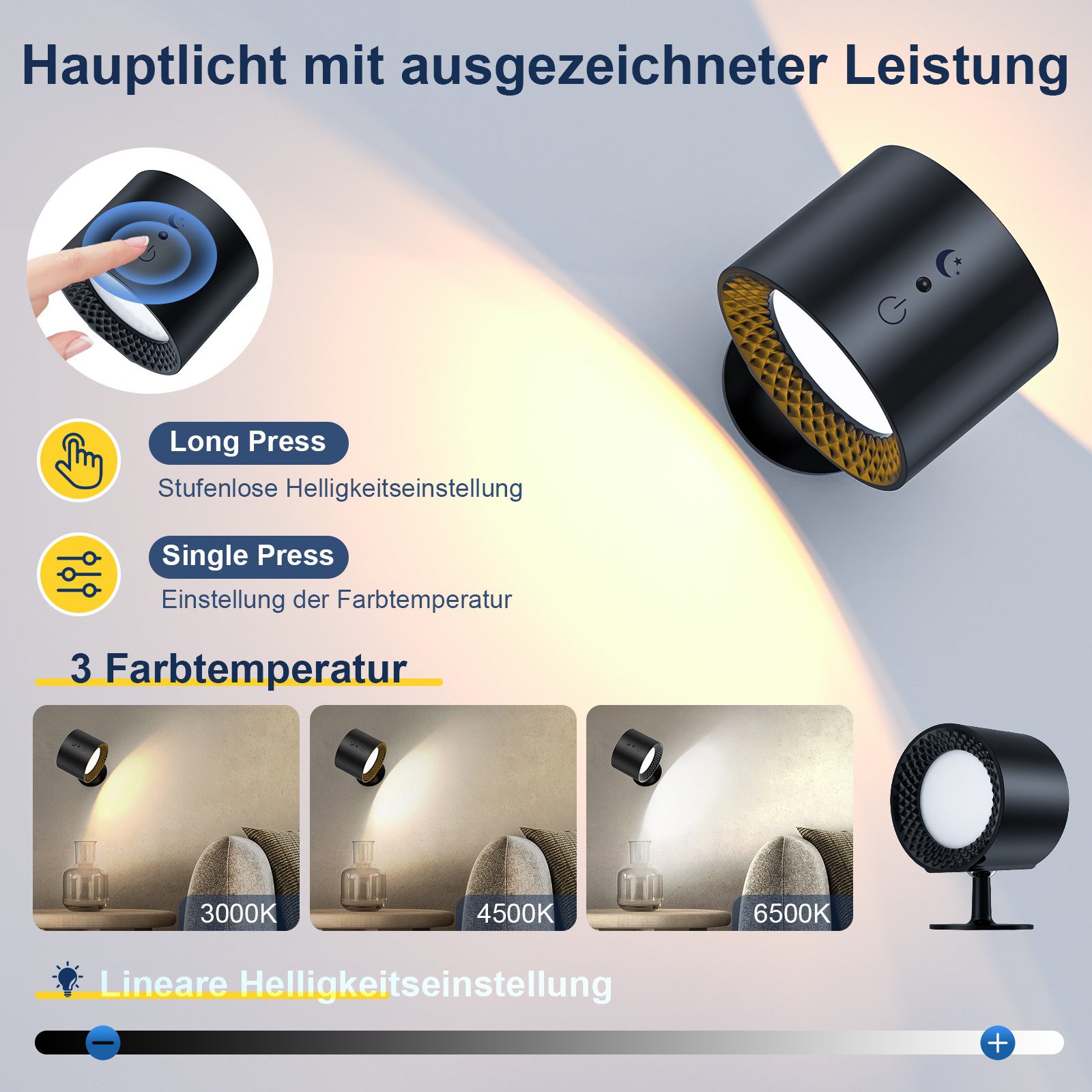 skelo LED Wandleuchte Wandleuchte innen schwenkbar, mit Fernbedienung, 12 x günstig online kaufen
