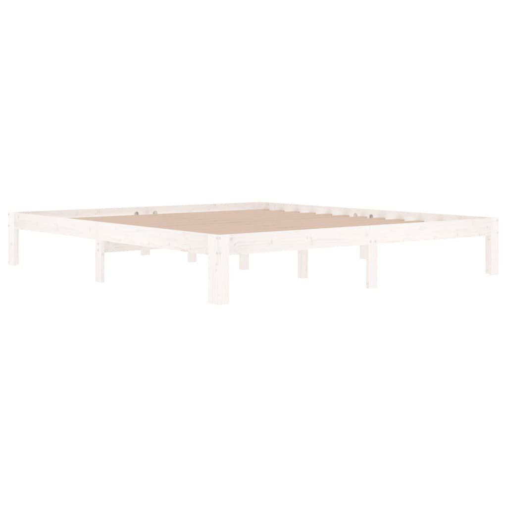 vidaXL Bett Massivholzbett Weiß 180x200 cm