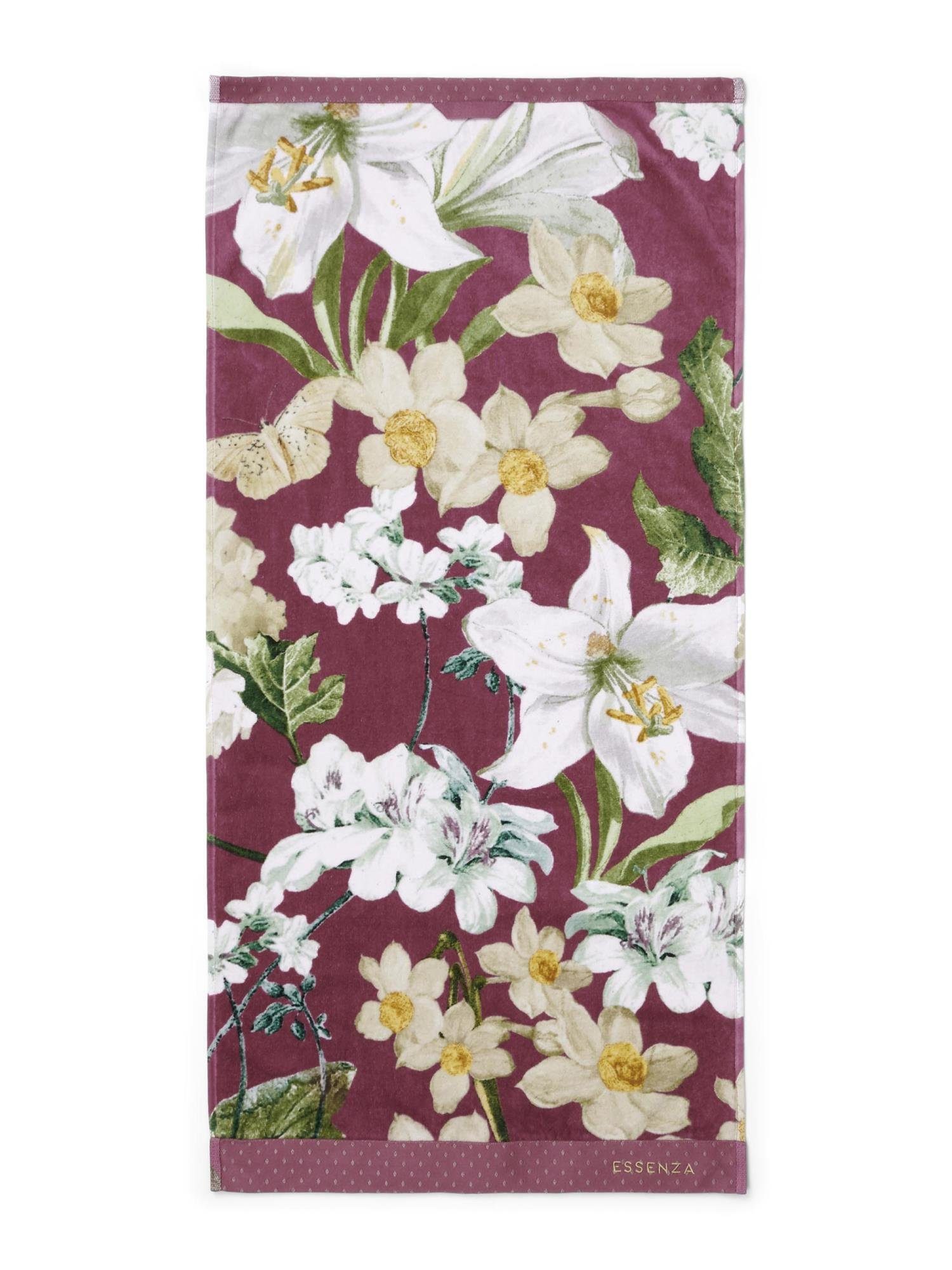 Essenza Design im Handtücher Rosalee, Frottier-Velours floralen Plum (1-St),