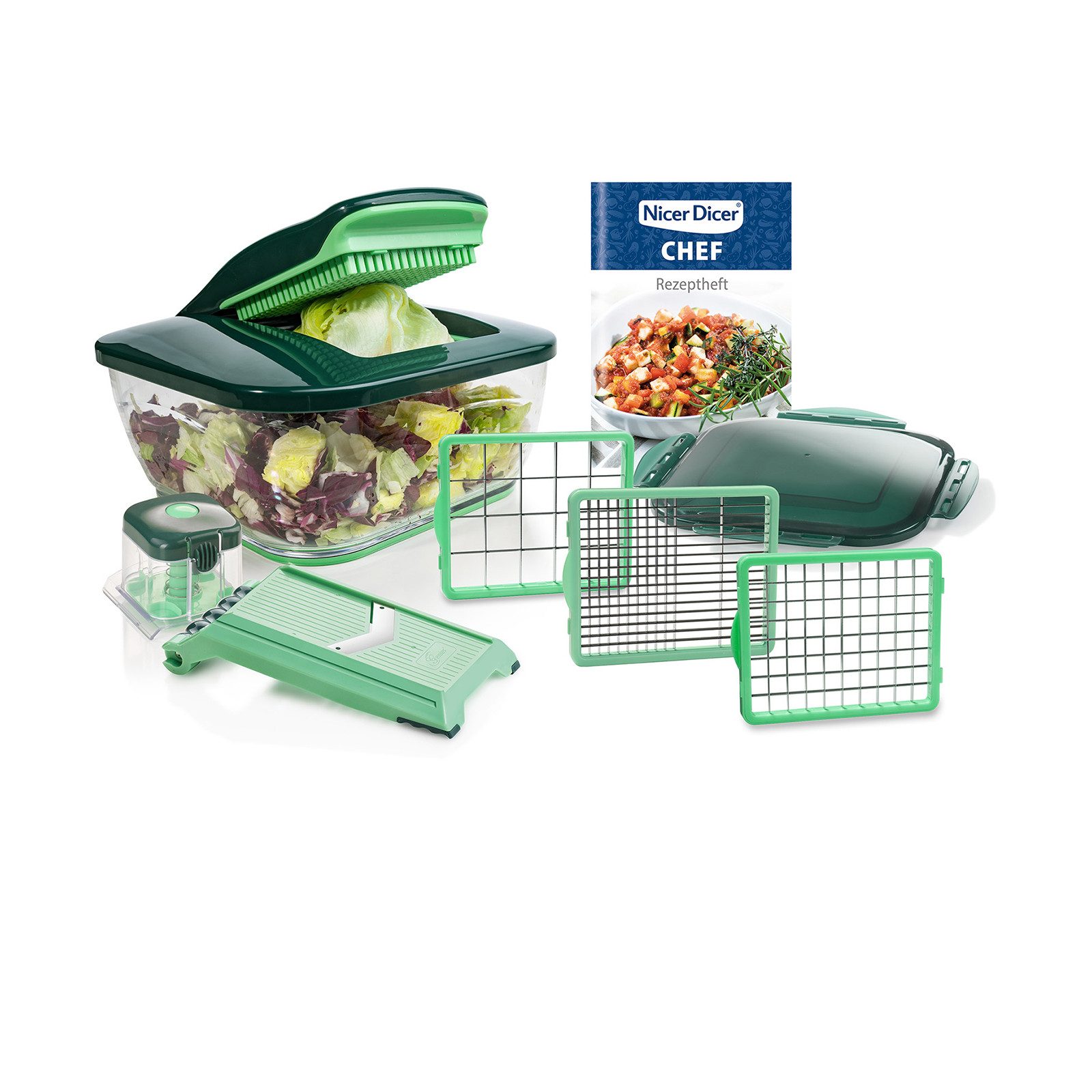 Genius Gemüseschneider Nicer Dicer Chef Gemüsehobel 10.tlg, Küche Helfer