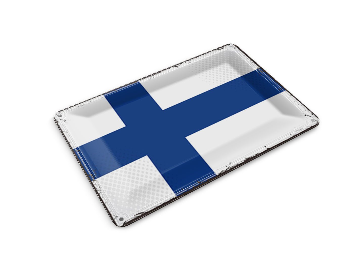 Femer GmbH Postkarte Flagge Finnlands 14x10 cm Retro Flag of Finland, unfrankiert