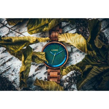 LAiMER Quarzuhr LAiMER Herren Uhr 0142 Laurenz Nussholz mit Granit Vegan, (1-tlg)