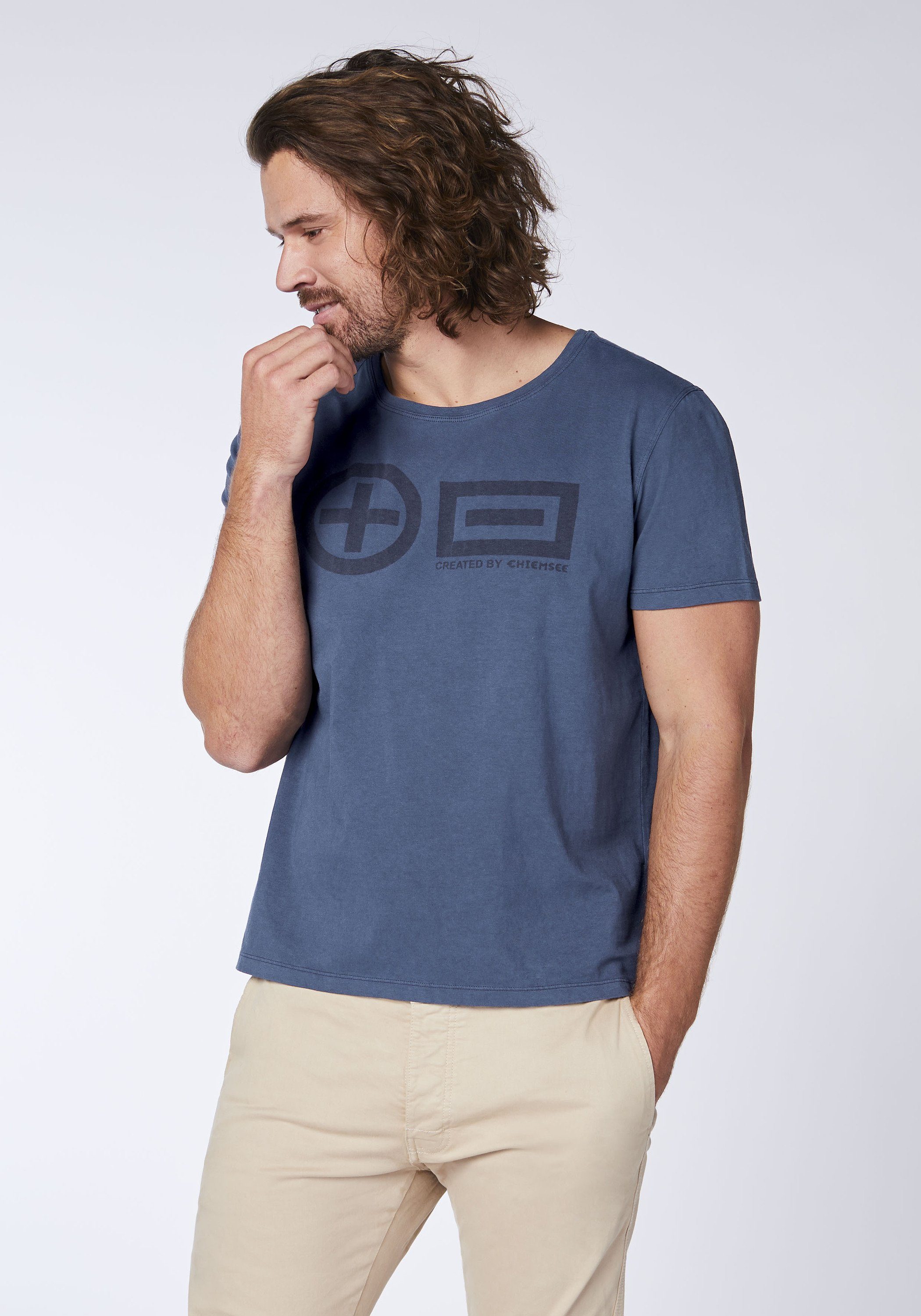 Chiemsee mit T-Shirt PlusMinus Frontprint Peacoat Print-Shirt 1