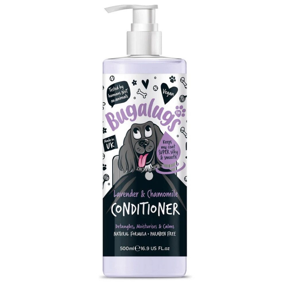 Bugalugs Fellpflege Bugalugs Lavendel & Kamille Hunde-Conditioner 500ml – Vegan & Parabenf, 500 ml, (1-St), pH neutral, Hundeshampoo, natürliche Formel, Vegan