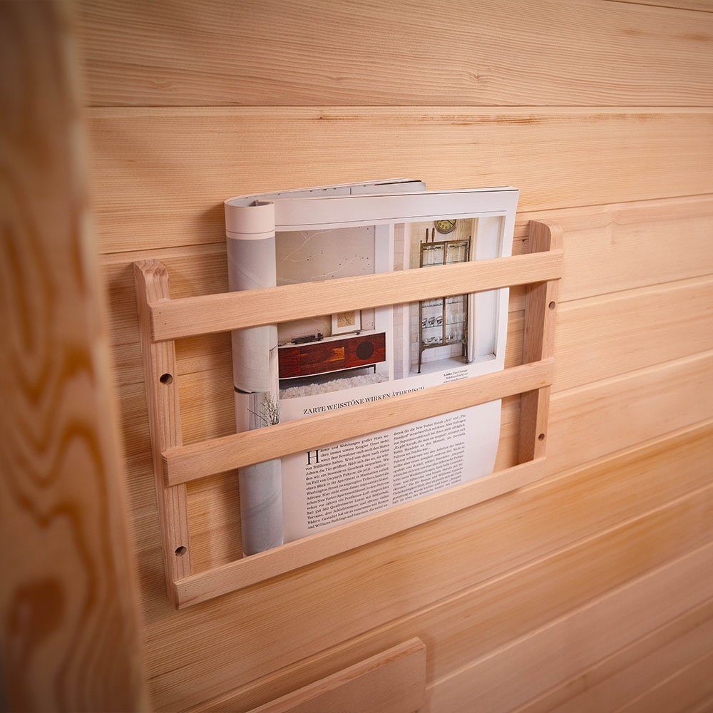 HOME DELUXE Infrarotkabine REDSUN DELUXE M, BxTxH: 120,00 x 105,00 x 190,00 cm, Vollspektrumstrahler und Karbon-Flächenstrahler – Holz: Hemlocktanne