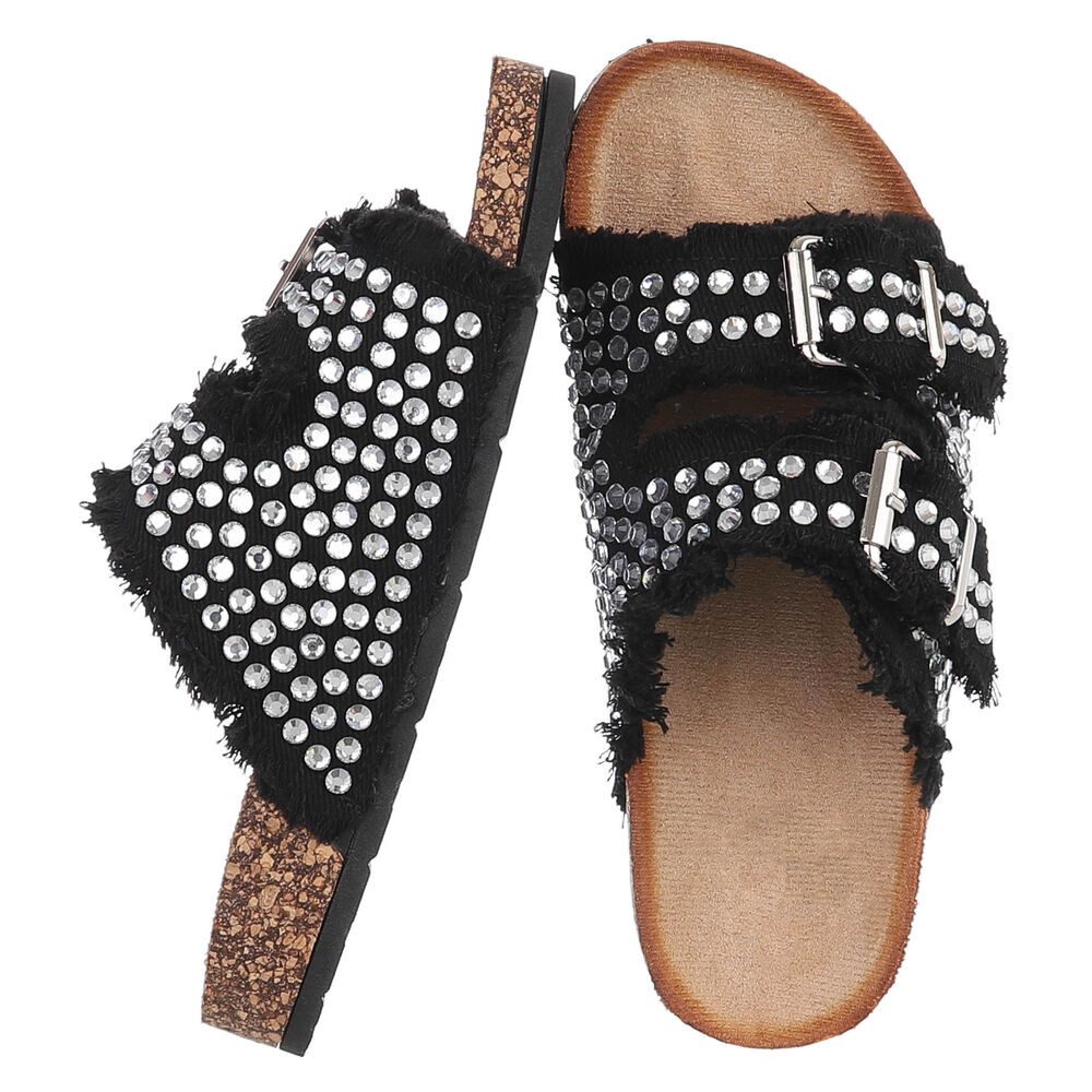 Ital-Design Bequeme Sandalen mit Schnallen und Glitzerdetails für Damen Pan günstig online kaufen