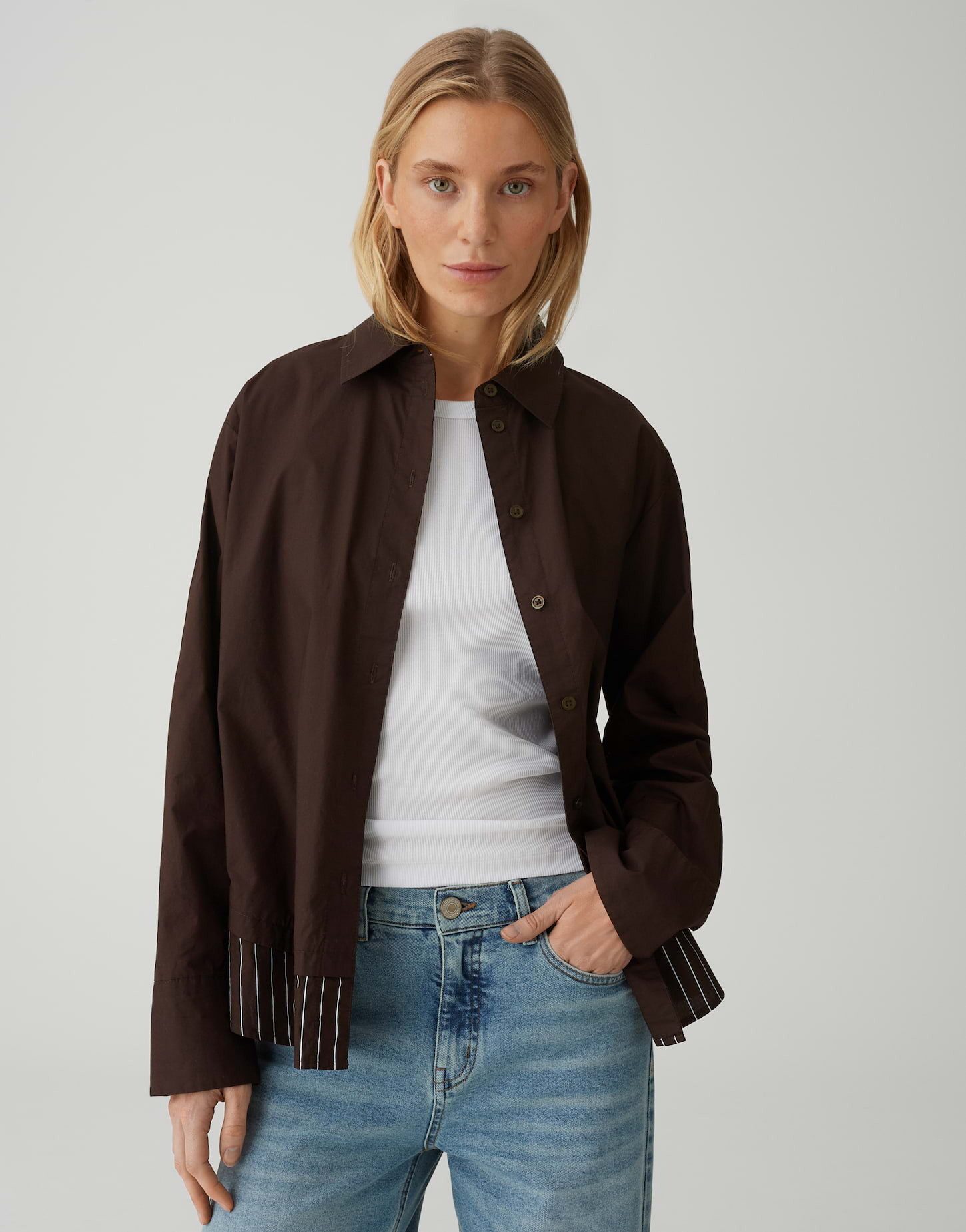 OPUS Hemdbluse Favia aus Baumwoll Popelin Regular Fit lockere Passform, ger günstig online kaufen