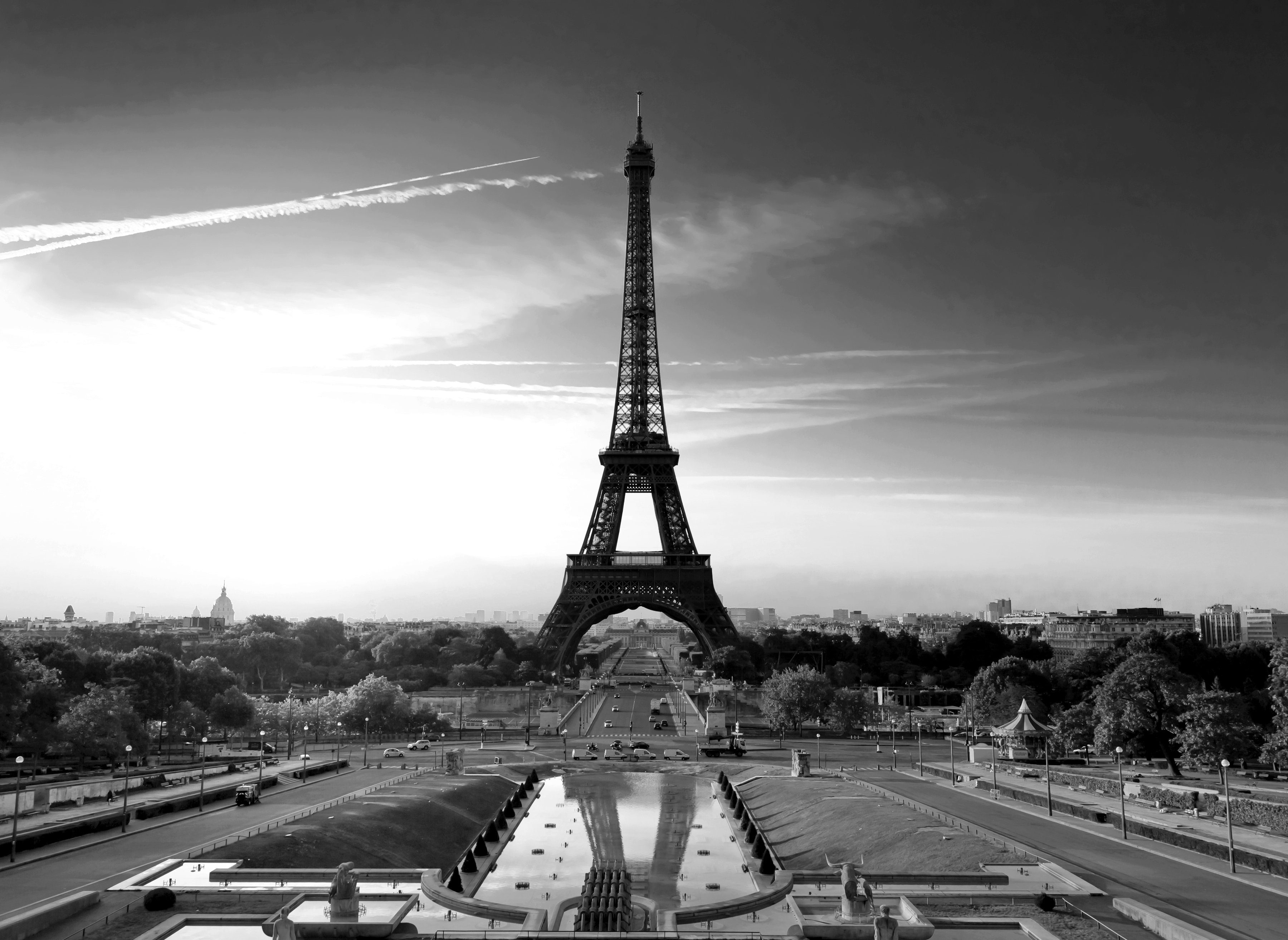Paris Schwarz Weiß Papermoon & Fototapete Eiffelturm