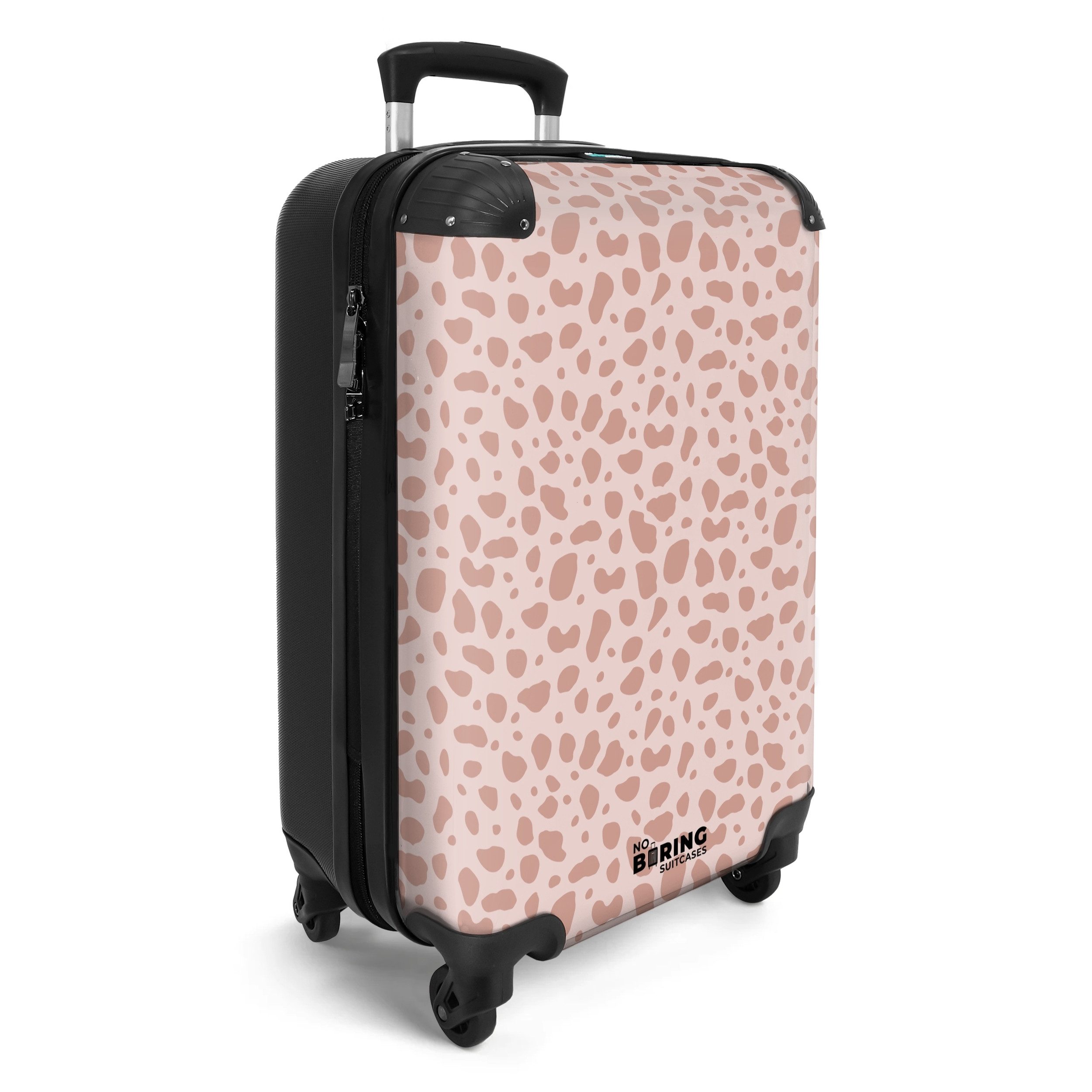 NoBoringSuitcases.com© Hartschalen-Trolley Leopardenmuster auf Puderrosa 55x35x20cm, Handgepäck Koffer & Trolleys, Luggage, Reisekoffer Frauen – Bild 2 von 5