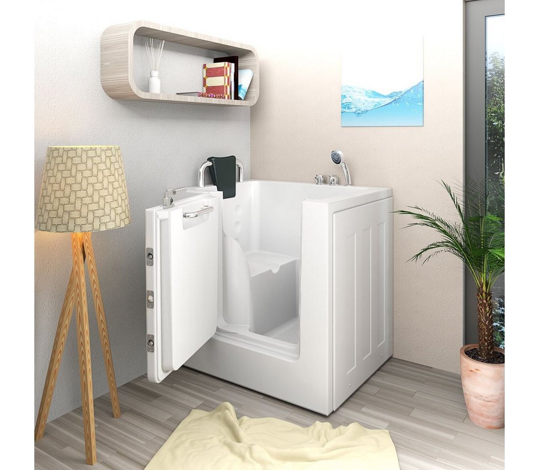 Thumbnail - AcquaVapore Badewanne AcquaVapore Senioren Sitzwanne mit Tür S02-TH-A-L 78x100cm, Schnelle Reinigung, Nackenstütze, Über...