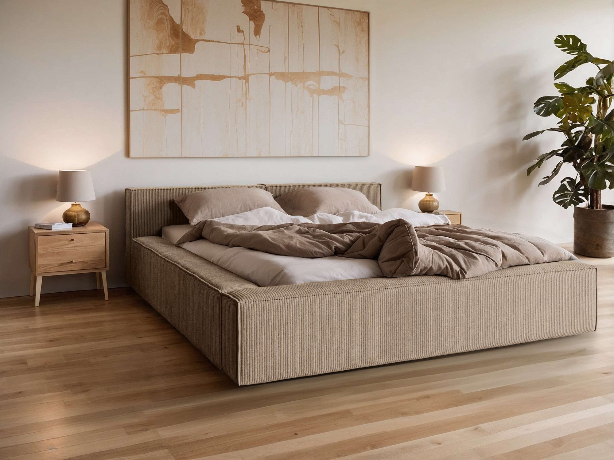 Home affaire Polsterbett LAUREDA Bettgestell mit Lattenrost, in 4 Breiten- 140, 160, 180, 200cm, mit Kopfteil und Bettkasten, ohne Matratze