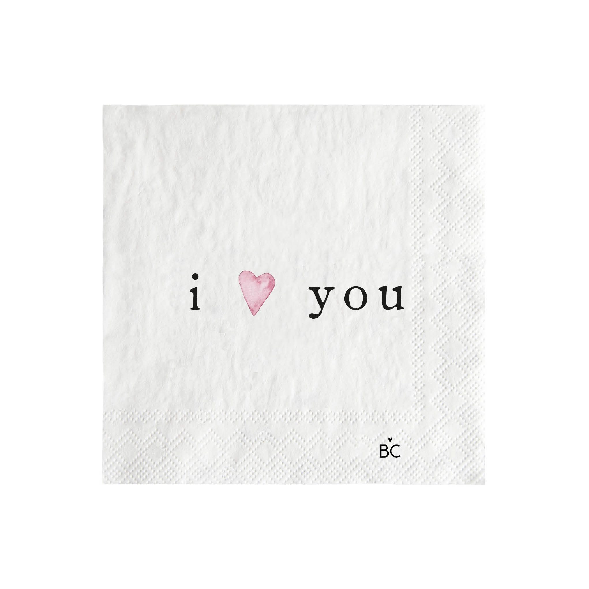 Bastion Collections Papierserviette, Höhe: cm, Farbe: Weiß, Motiv: Herz