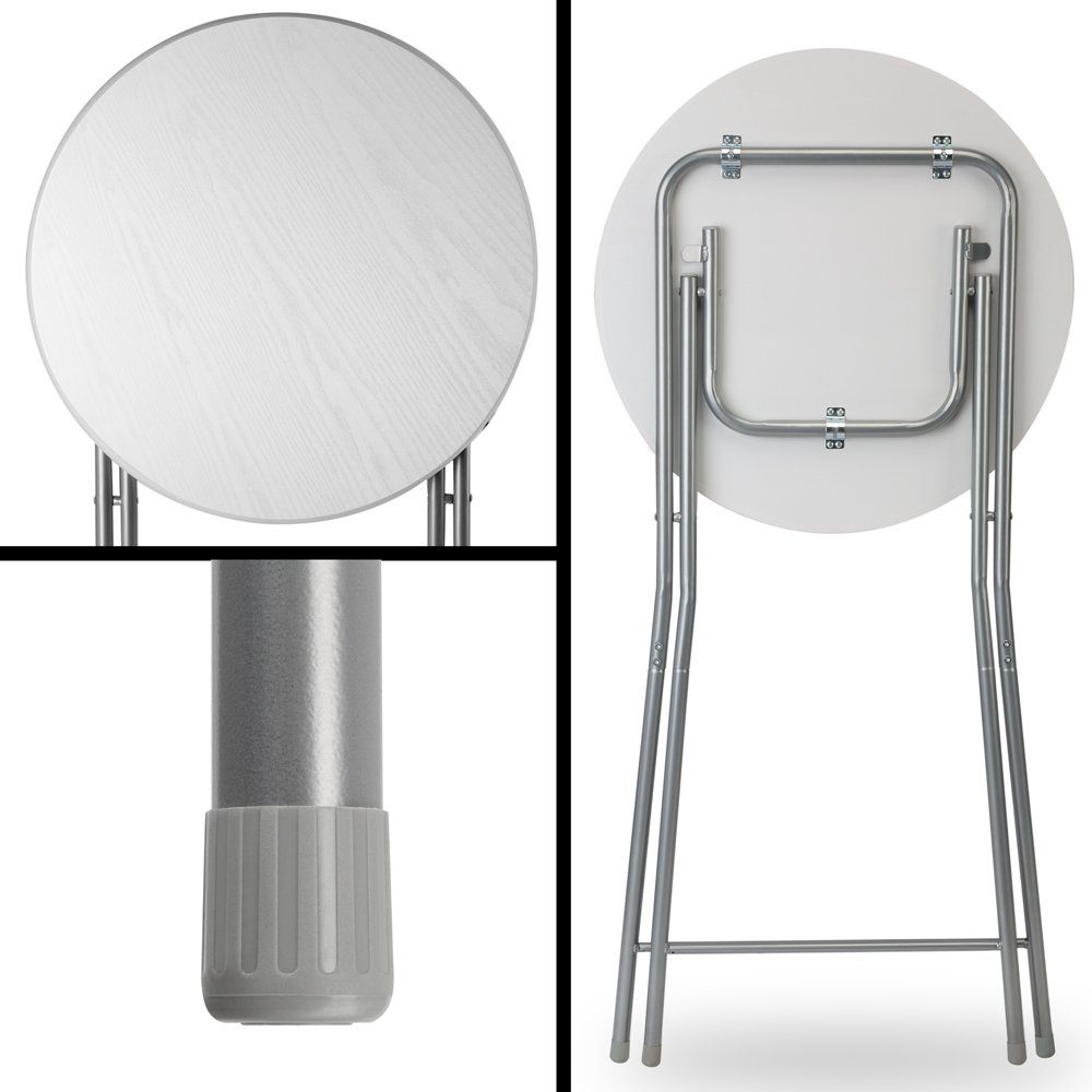 Casaria Stehtisch (2-St), 2x Klappbar 110cm Hoch Rund 60cm Garten Camping Bistrotisch
