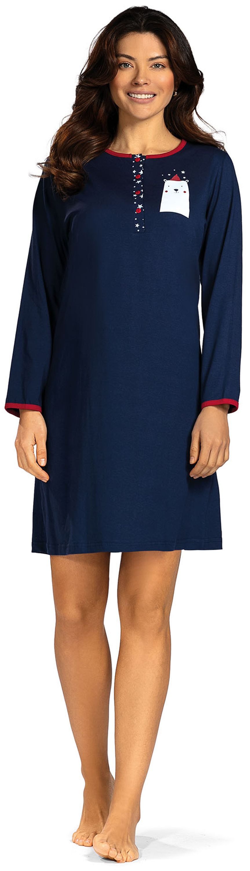 comtessa Nachthemd Lovely Dreams (Set, 1-tlg., 1-teilig) Damen Sleepshirt ca.100cm Schlafshirt Baumwolle geknöpft große Größen