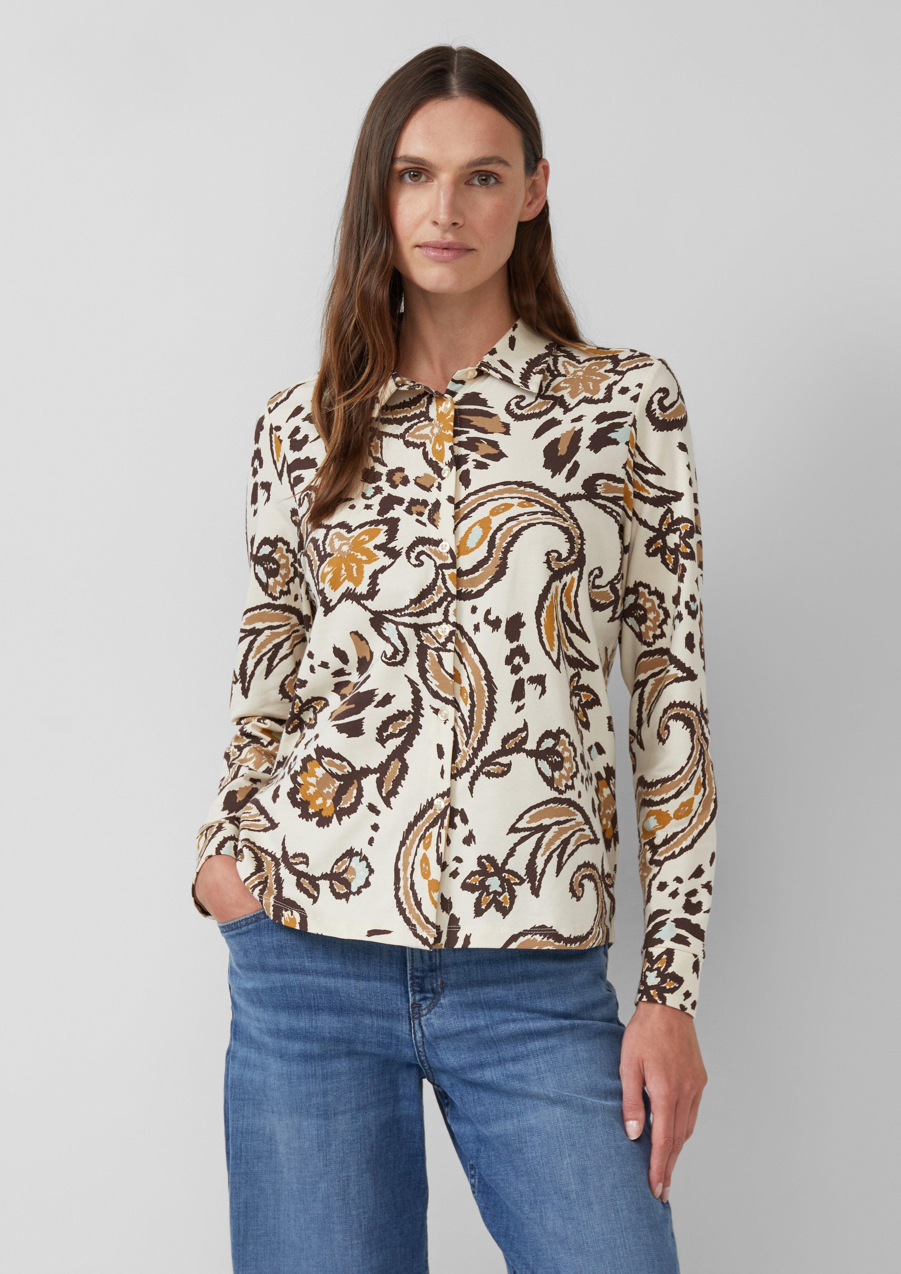 s.Oliver Langarmshirt Hemdbluse aus Jersey günstig online kaufen
