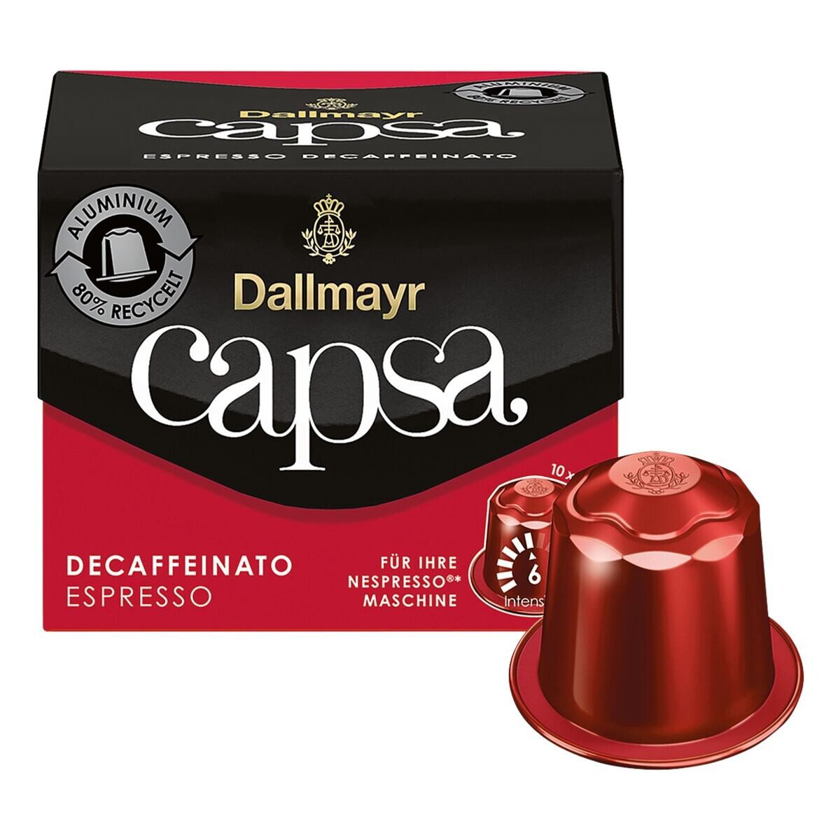 DALLMAYR Kaffee capsa Espresso Decaffeinato, 10 Kaffeekapseln