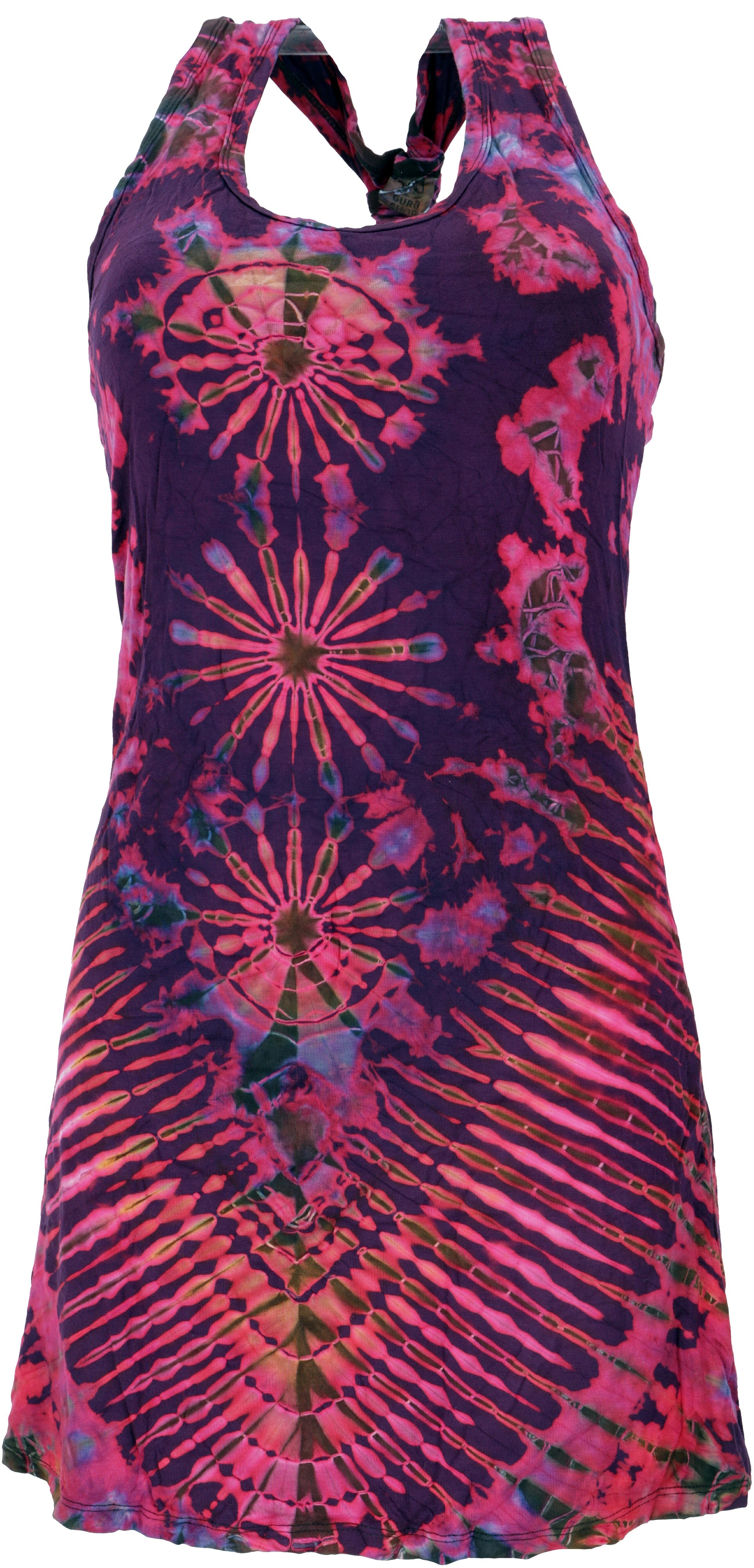 Guru-Shop Midikleid Batik Minikleid, Boho Tank-Kleid - pink alternative Bekleidung