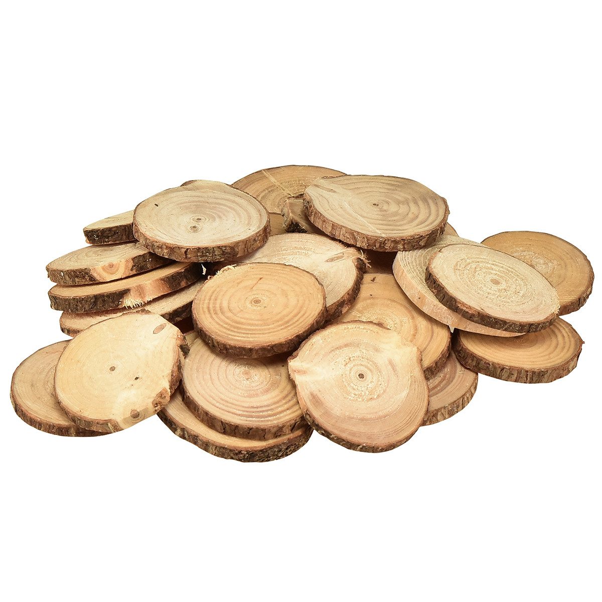 Trockenblume Mini Holzscheiben Deko Ø5-7cm Natur Baum DIY rustikal, Viana, günstig online kaufen