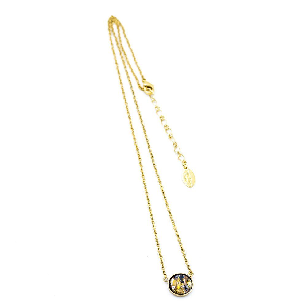 Sergio Engel Kette mit Anhänger Bohemia (Set, Set), Manufakturschmuck Edelstahl-Kette Cabochon aus böhmischem Glas