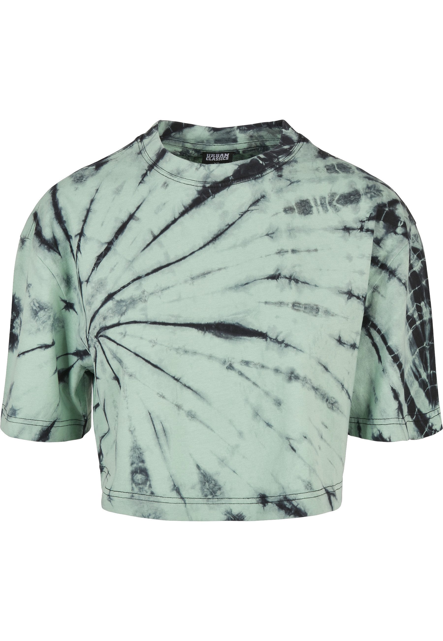 URBAN CLASSICS Kurzarmshirt Urban Classics Damen Ladies Oversized Cropped Tie Dye Tee (1-tlg)
