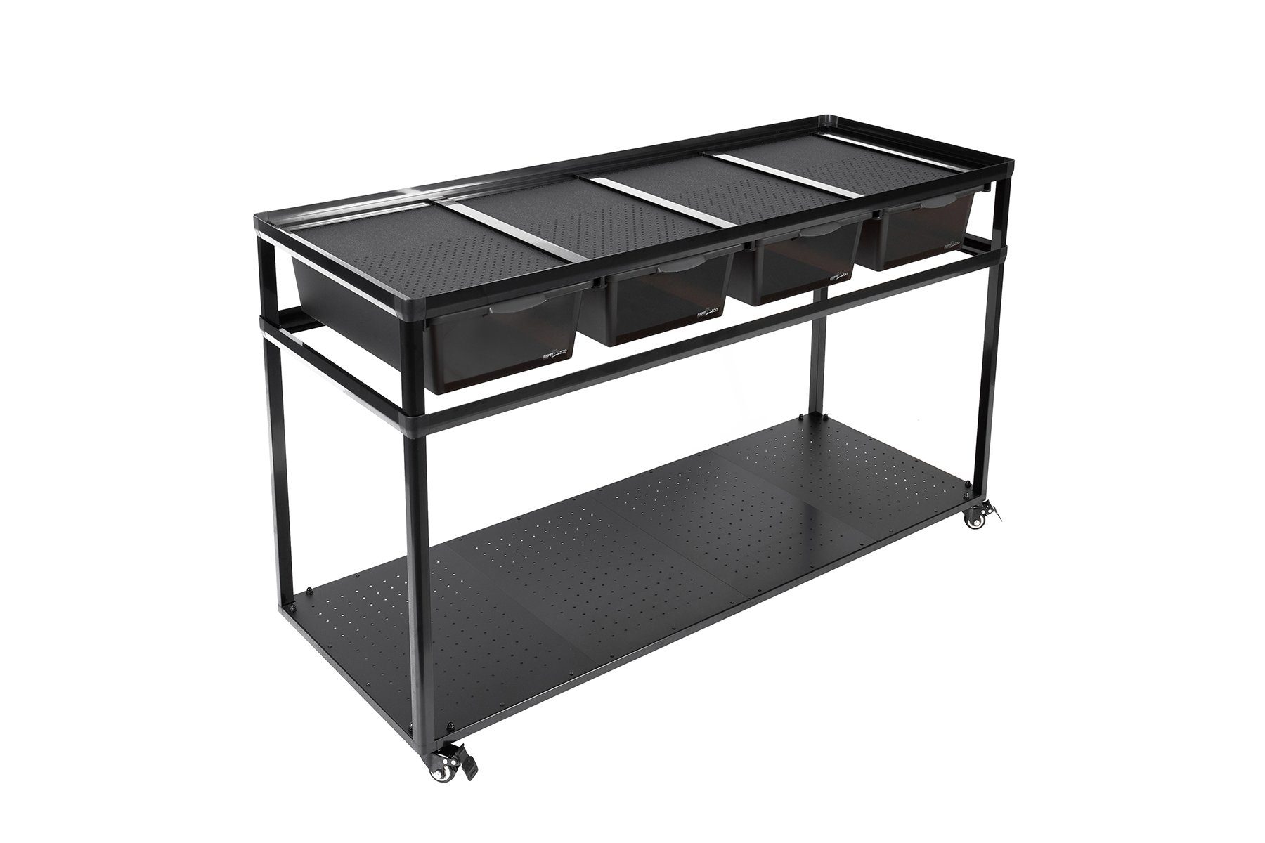 Terrarium ReptiZoo, Zuchtrack (Unterschrank INO14) 4-fach, rollbar, inkl. 4 Boxe