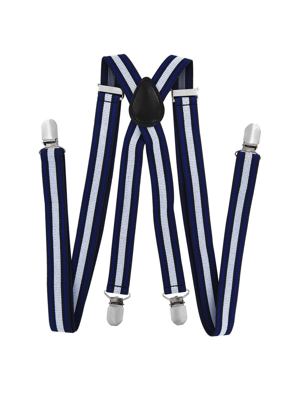 axy Hosenträger Herren Hosenträger mit Streifen 4 Stabile Clips X-Form 2,5cm Breit verstellbar und elastisch 120cm Lang