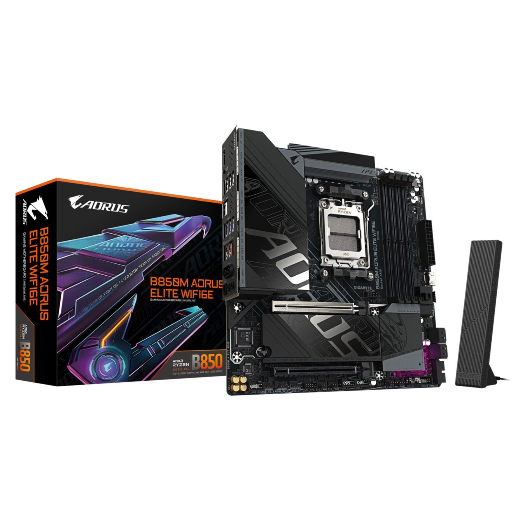Gigabyte B850M AORUS ELITE WIFI6E Mainboard – AMD Ryzen 9000 Serie Prozessoren, Mainboard