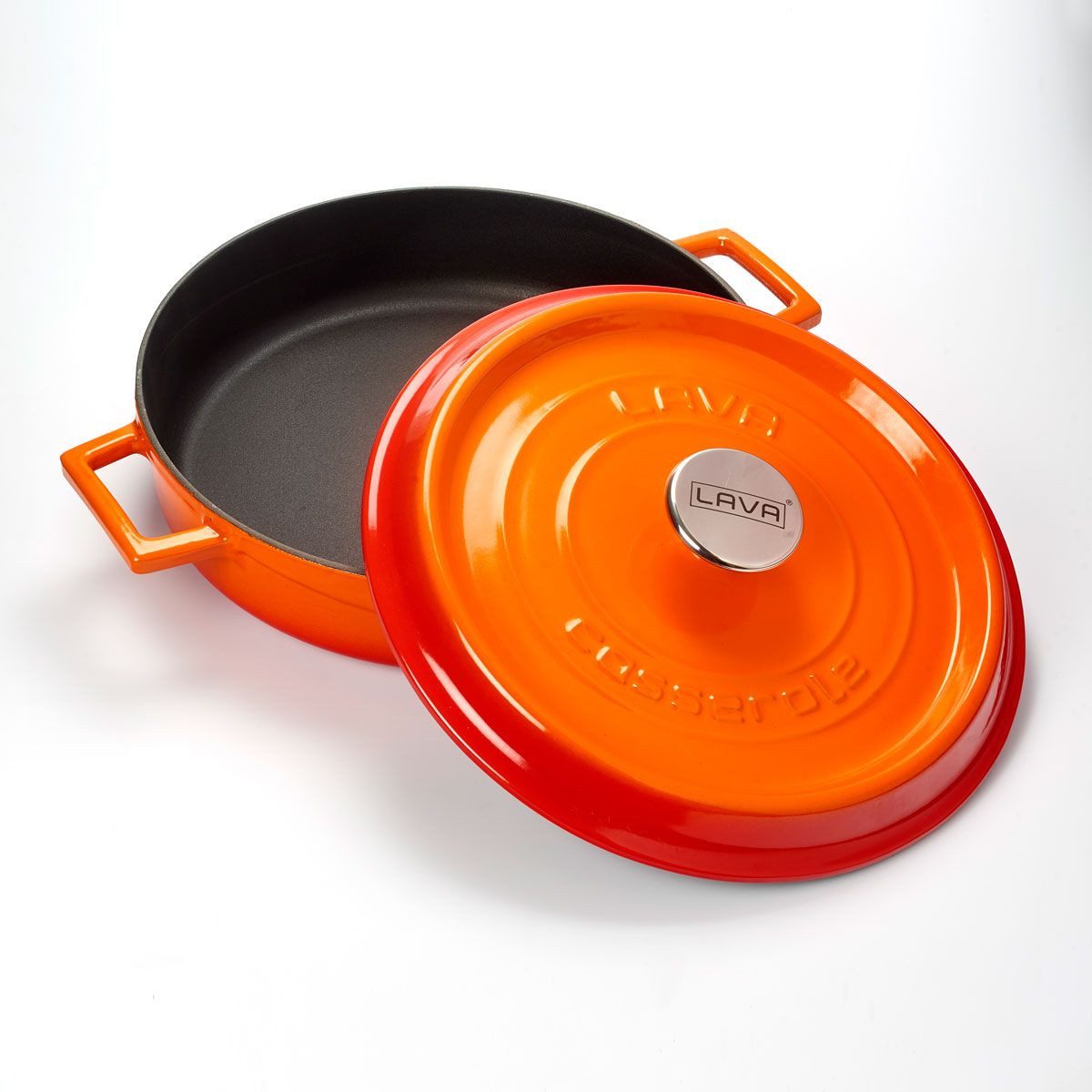 LAVA Bräter LAVA Emaillierter Gusseisen-Schmortopf mit Deckel, Ø 28 cm, 3,51 Liter, Gusseisen (2-tlg), emailliertes Gusseisen, backofengeeignet