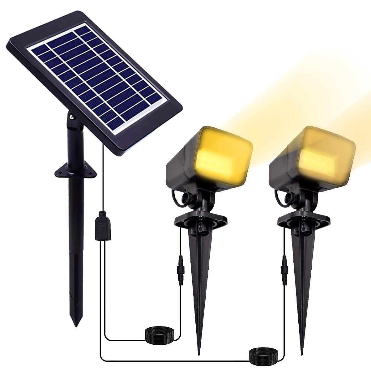 LANOR LED Gartenstrahler Solar-Gartenleuchten, Solarstrahler, Licht-Sensor  Solarleuchte, Rasenleuchten, Solarleuchten für den Außenbereich,  Gartenleuchten