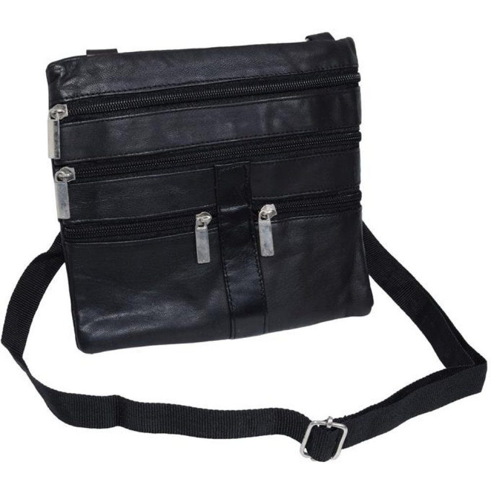 Schultertasche Schultertasche Neck Wallet Lamm Nappa Leder Farbe Schwarz (1 günstig online kaufen