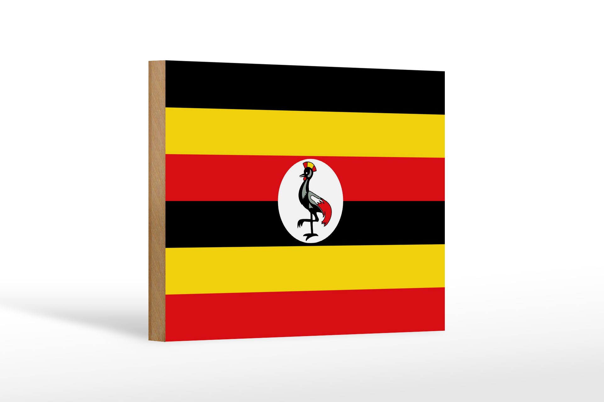 Femer GmbH Holzbild Flagge Ugandas 18x12 cmFlag of Uganda, Flaggen (1 St), Glatte Holzfaserplatte (MDF), vorn beschichtet