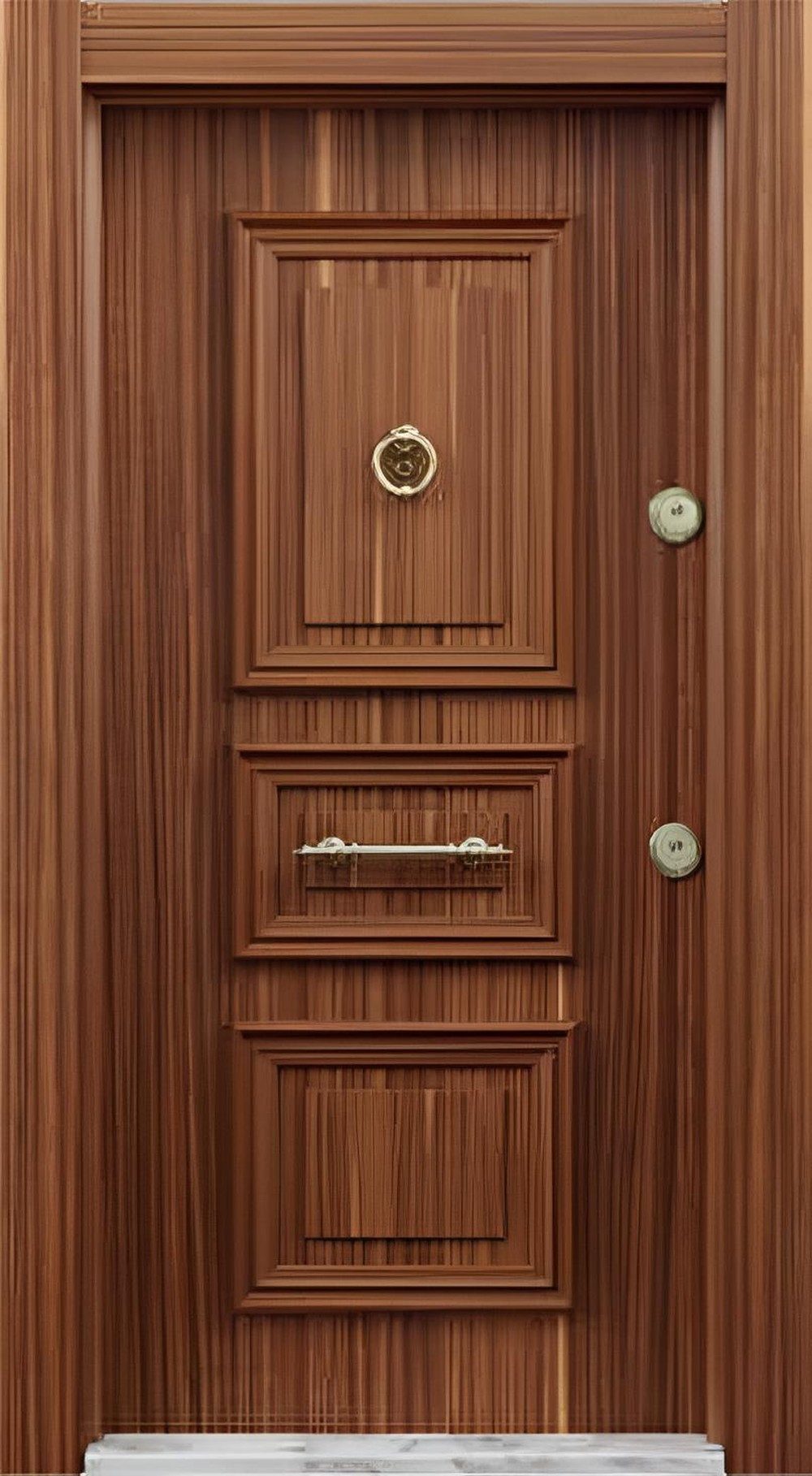 JVmoebel Haustür Braune Aluminium-Eingangstür mit Sicherheitsstandard RC2 (1-St), Made in Europa