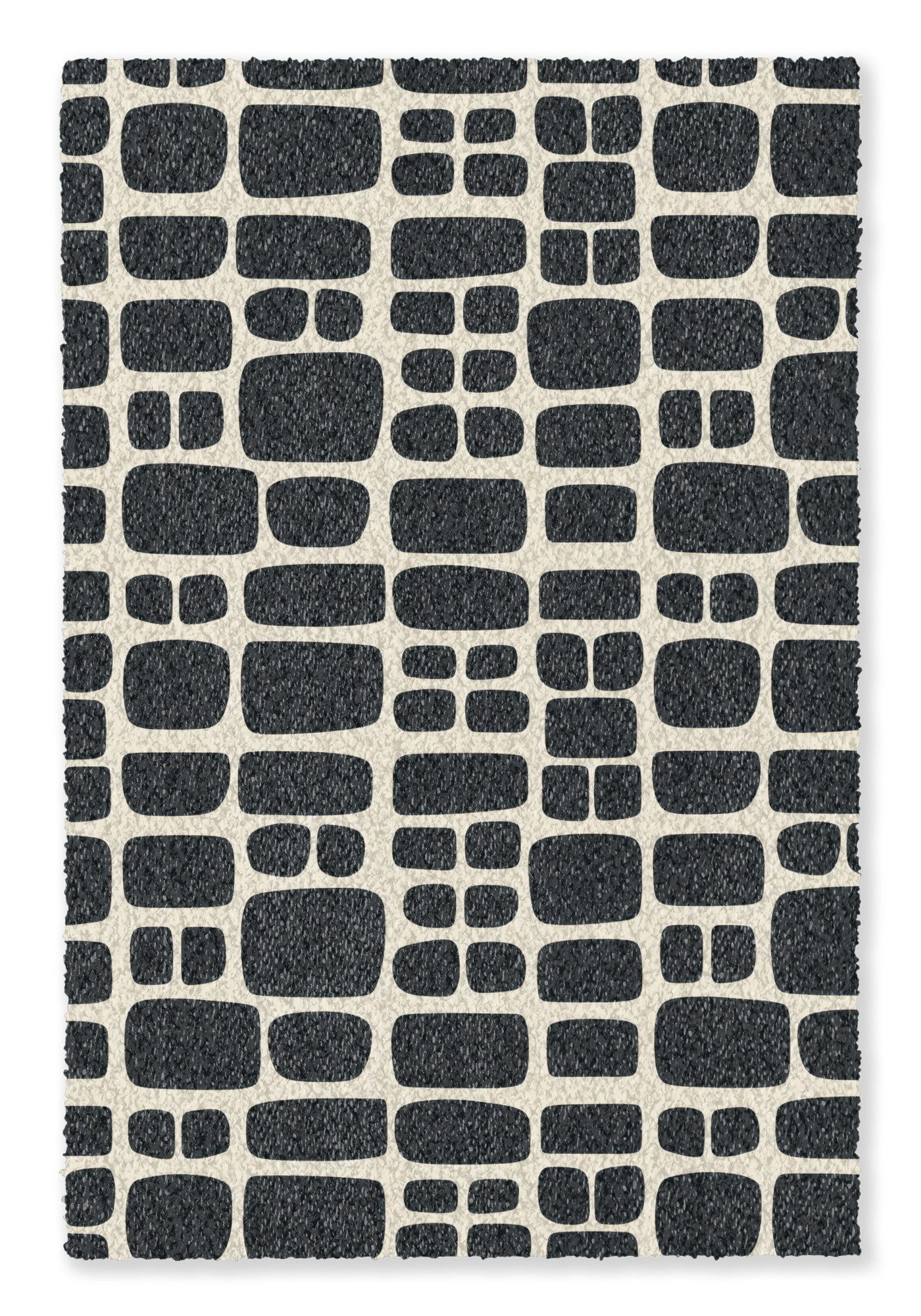 OnlyWow Teppich Modern - Bio - Schwarz, Rechteckig, Schlafzimmer, Vorleger, Kurzflor, Carpet 80x120 cm