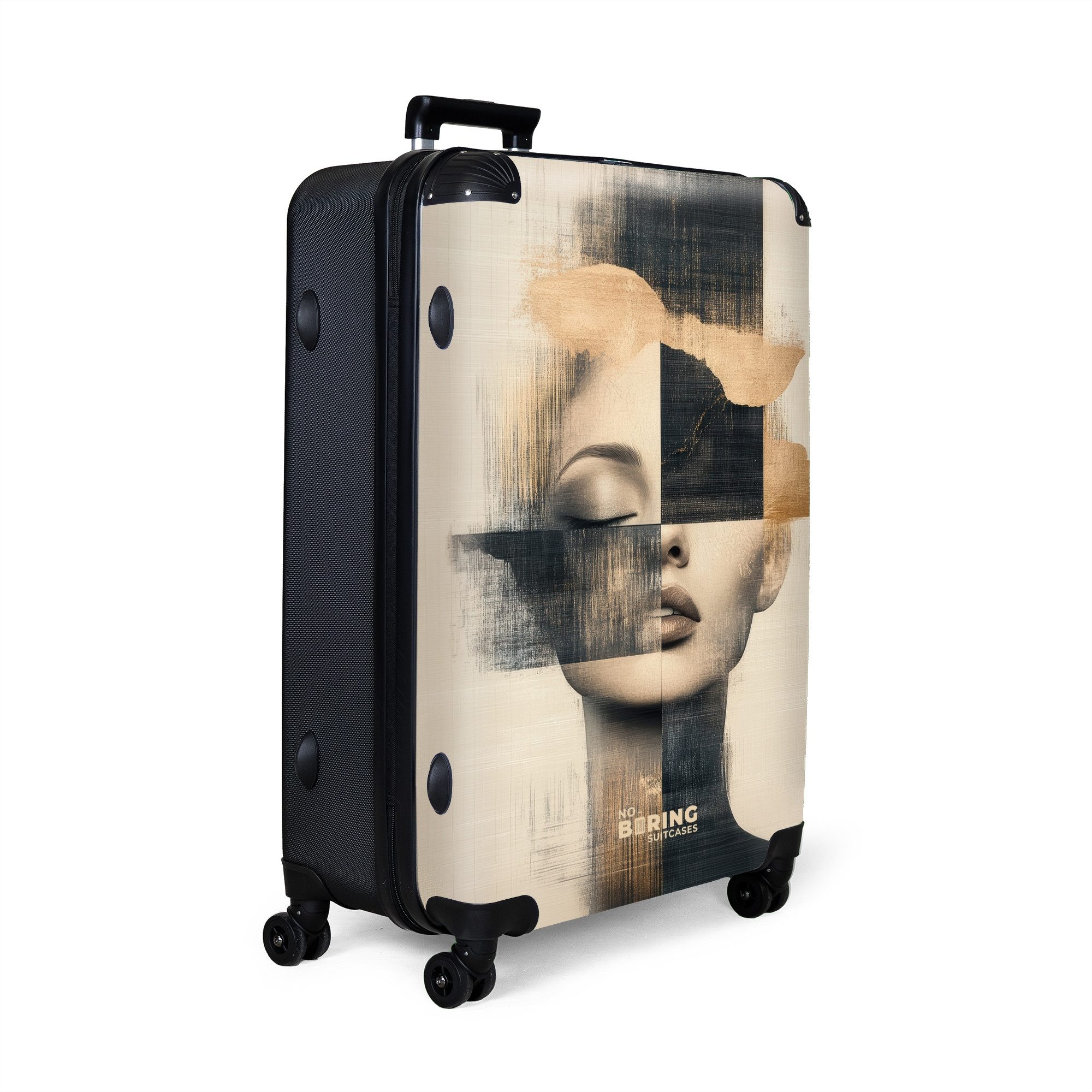 NoBoringSuitcases.com© Hartschalen-Trolley Weibliches Porträt in gebrochene günstig online kaufen