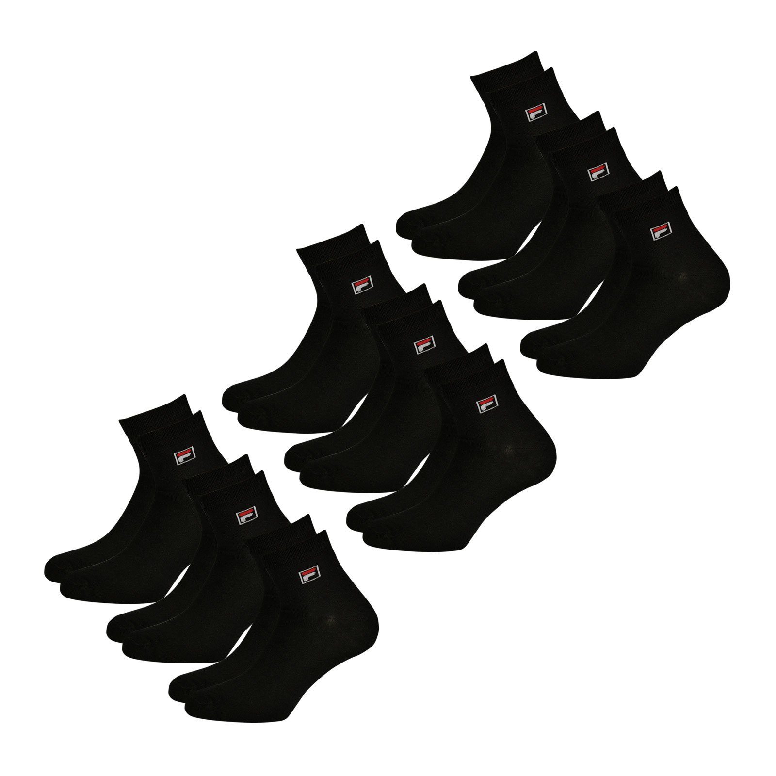 Fila Sportsocken Quarter Socken (9-Paar) mit elastischem Piquebund 200 black