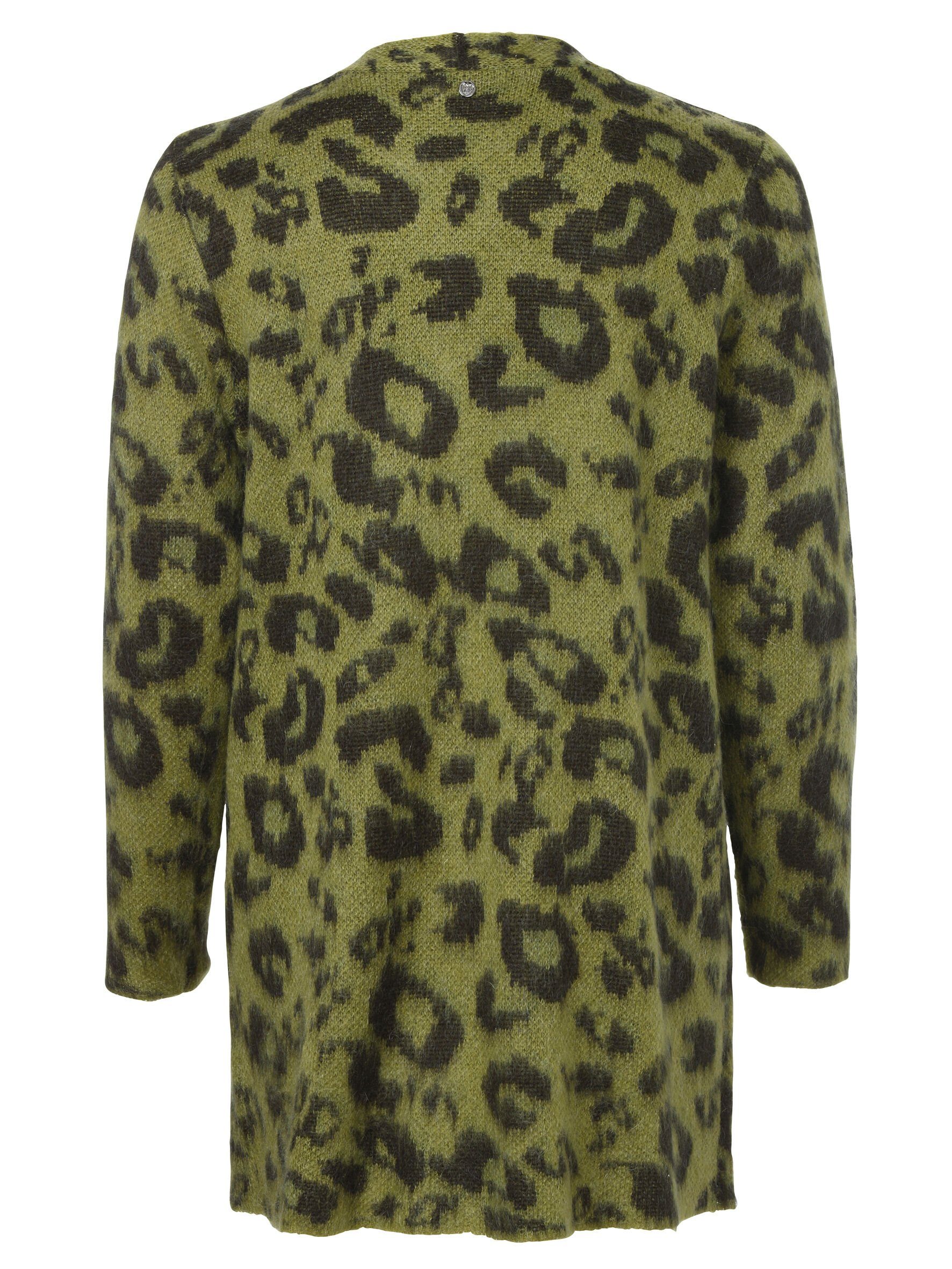 FRAPP Strickjacke Modische Strickjacke mit Animalprint günstig online kaufen