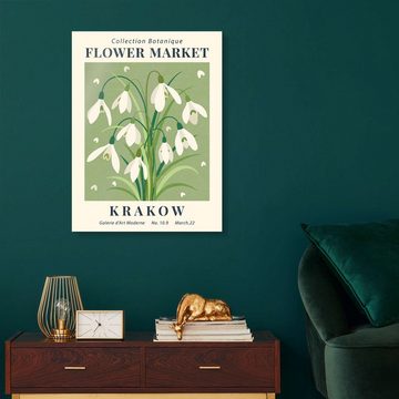 Posterlounge Acrylglasbild TAlex, Flower Market Krakow Snowdrop, Wohnzimmer Modern Illustration