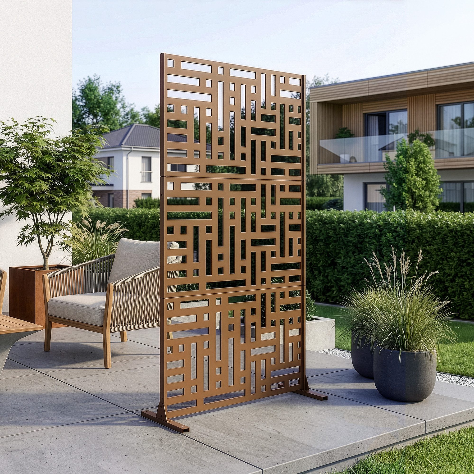 casa.pro Raumteiler, »Bernalda« Trennwand Stahl 180 x 90 cm Braun