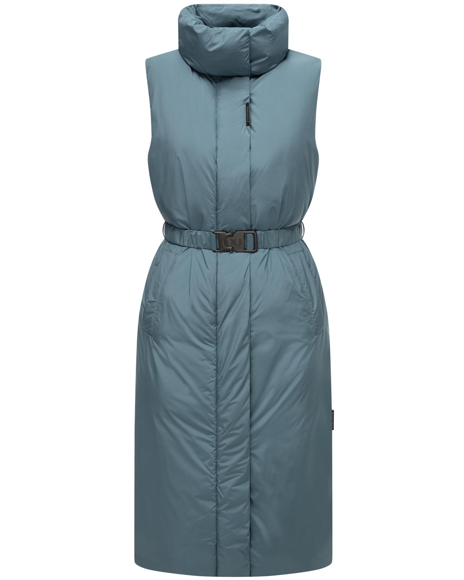 Navahoo Longweste Abendlied XIV Ärmellose Winter-Weste mit hohem Stehkragen