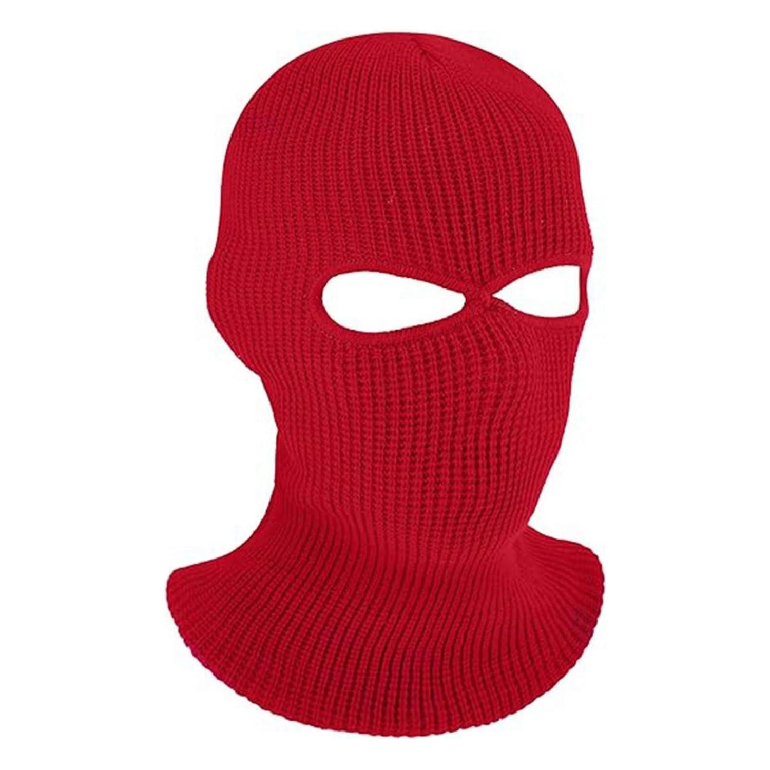 LuxusKollektion Sturmhaube Strick-Ski-Maske 2-Loch Thermo rot winddicht unisex