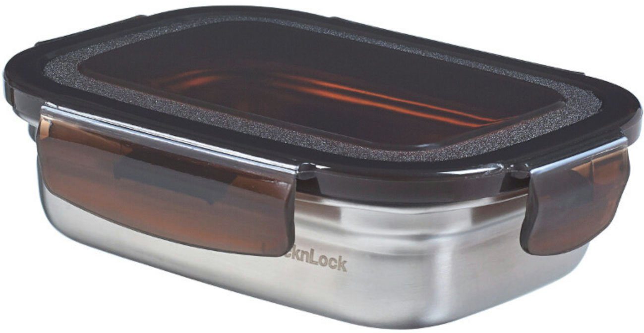 LOCK & LOCK Vorratsdose Vorratsdose Edelstahl,schwarzer Deckel, Edelstahl, (1-tlg), Edelstahl 3,6 l mit schwarzem Deckel